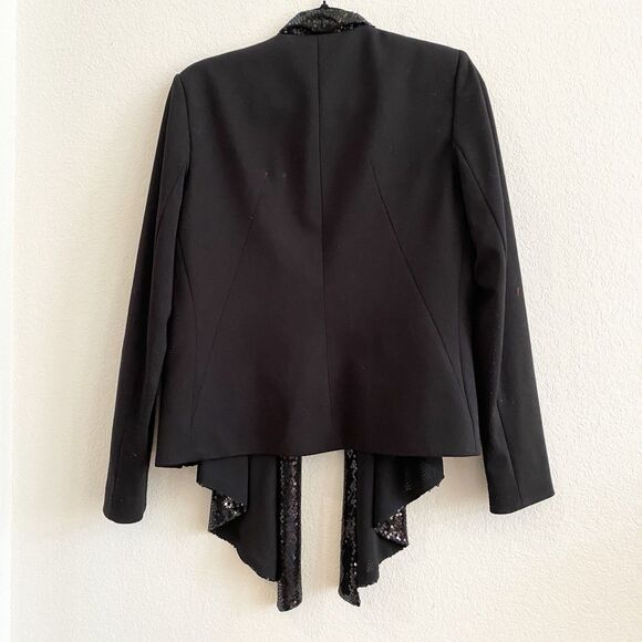 Calvin Klein Womens Open Front Cardigan Sequin Size M Black Long‎ Sleeve Party - Picture 8 of 11